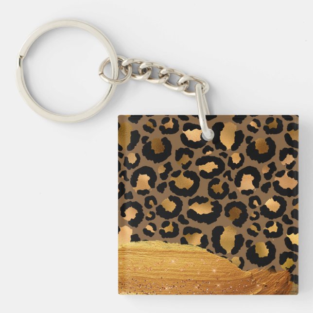 Guld Rand på Metall Glamor Cheetah Skin (Framsidan)