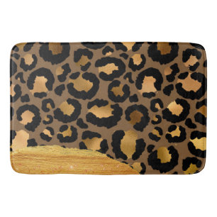 Guld Rand på Metall Glamor Cheetah Skin Badrumsmatta