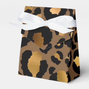 Guld Rand på Metall Glamor Cheetah Skin Presentaskar
