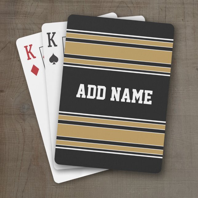 Guld Rand Sports Jersey Namn - CAN EDIT FÄRG Casinokort (Personalized Playing Cards - Sports Design)