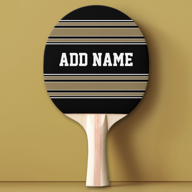 Guld Rand Sports Jersey Namn - CAN EDIT FÄRG Pingisracket (Custom Ping Pong Paddle with a Sports Theme)