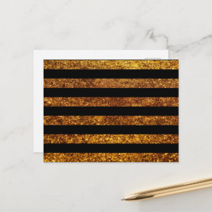 Guld Rand, Svart Rand,, stripe Mönster Vykort