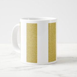 Guld Rand, Vita Rand,, Stripe Mönster Jumbo Mugg