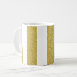 Guld Rand, Vita Rand,, Stripe Mönster Kaffemugg