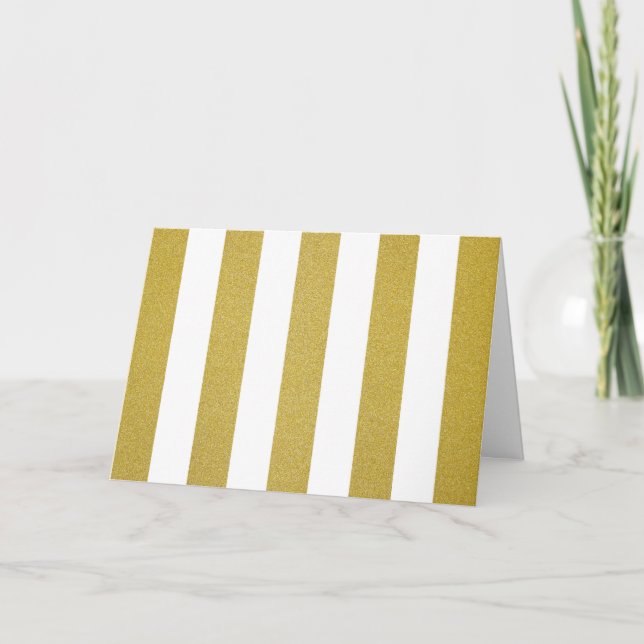 Guld Rand, Vita Rand,, Stripe Mönster Kort (Framsida)