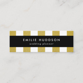 Guld Rand, Vita Rand,, Stripe Mönster Mini Visitkort
