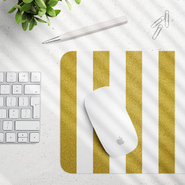 Guld Rand, Vita Rand,, Stripe Mönster Musmatta