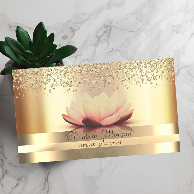 Guld Ränder Diamanter Lotus Guld Visitkort (Skapare uppladdad)