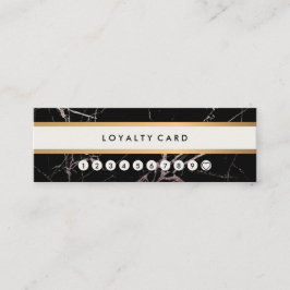 Guld- randlojalitet för Minimalist modern svart Mini Visitkort