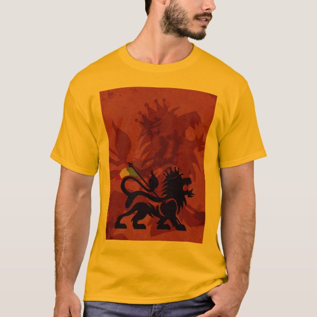 Guld- Ras lejon utslagsplats T-shirt (Framsida)