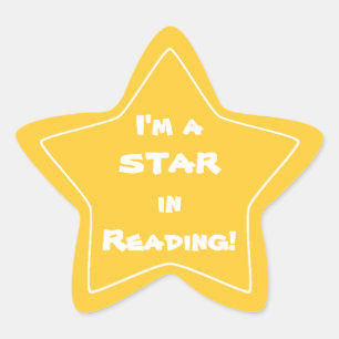 Guld Reading Star Student Stjärnformat Klistermärke