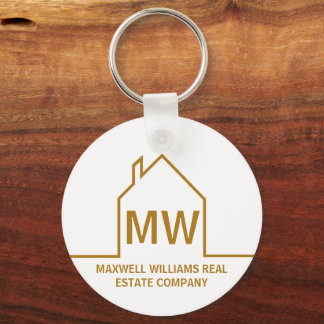 Guld Real Gods Company Monogram Chic Realtor Nyckelring