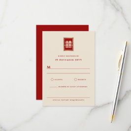 Guld Rectangle Dubbla Happity Chinese Bröllop OSA Kort