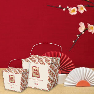 Guld Rectangle Dubbla Happity Chinese Bröllop Presentaskar