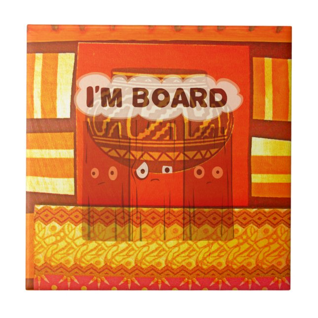 Guld Red African Traditional Färg Print Kakelplatta (Framsidan)