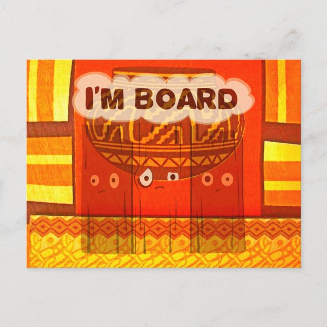 Guld Red African Traditional Färg Print Vykort (Framsida)