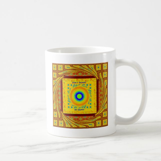 Guld Red African Traditional Färg Vector Design Kaffemugg (Höger)