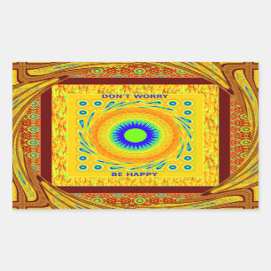 Guld Red African Traditional Färg Vector Design Rektangulärt Klistermärke