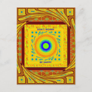 Guld Red African Traditional Färg Vector Design Vykort