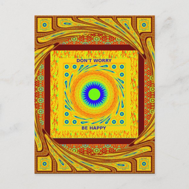 Guld Red African Traditional Färg Vector Design Vykort (Framsida)