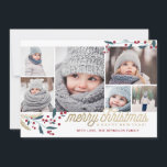 Guld Red Berries 6 Photo Collage | God jul Julkort<br><div class="desc">Det här nyfikna och festliga 6-fotokortet har en fotokollage,  vinbär och säger God jul och Gott nytt år!</div>