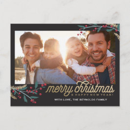 Guld Red Berries Photo Ram | GOD JUL Vykort