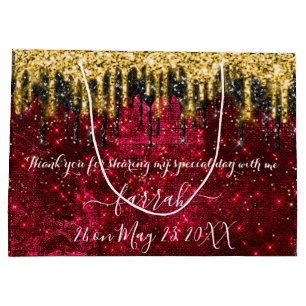 Guld Red Black Drives Favor Large Gift Bag