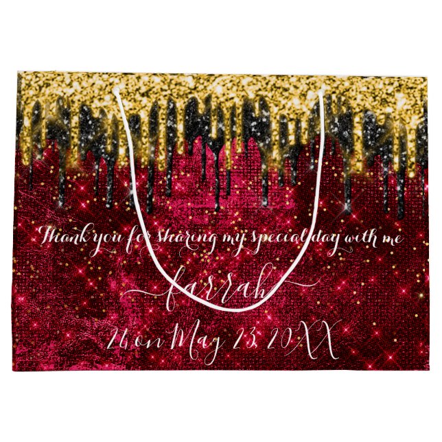 Guld Red Black Drives-favoriter för stor gift-flag (Baksidan)