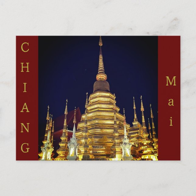 Guld & Red Chiang Mai Postcard Vykort (Framsida)