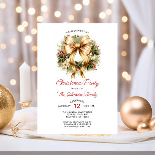 Guld & Red CHRISTMAS PARTY Wandesak Company Inbjudningar