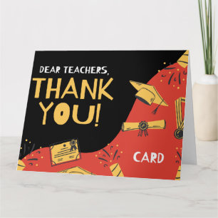 Guld Red Confetti Teacher Birthday Kort