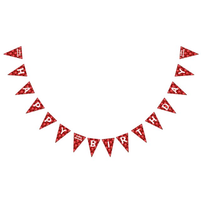 Guld Red Diamonds Luxury Birthday Bunting Flaggor (Alla)