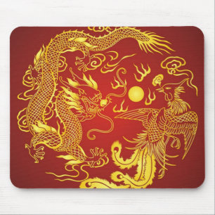 Guld Red Dragon Phoenix Chinese Wedding Favor Musmatta