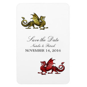 Guld Red Dragon Spara datum magneter