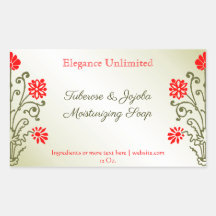 Guld Red Editable Soap eller Craft Stickers