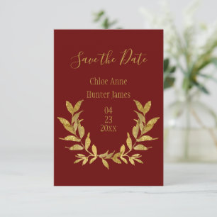 Guld Red Elegant Spara Datumet
