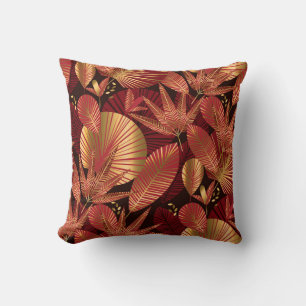 Guld Red, Geometric Tropical Mönster. Kudde