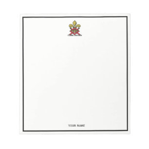 Guld Red Heraldic Vapensköld Fleur de Lis Emblem Anteckningsblock