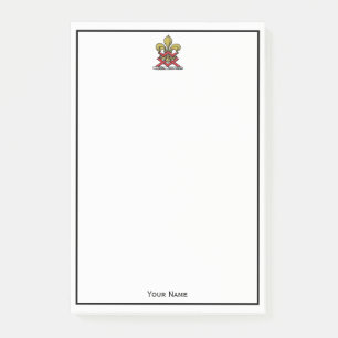 Guld Red Heraldic Vapensköld Fleur de Lis Emblem Post-it Block