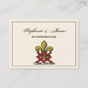 Guld Red Heraldic Vapensköld Fleur de Lis Emblem Visitkort