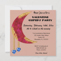 Guld Red Måne Blue Heart Jewel Valentine Day