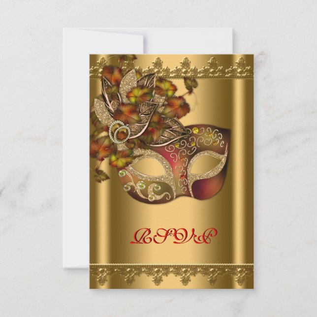 Guld Red Mask Guld Red Masquerad Party OSA (Framsida)