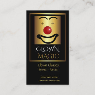 Guld Red Nose Clown Logotyp Visitkort