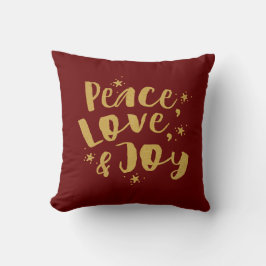 Guld Red Peace Kärlek och Joy Jul Kudde