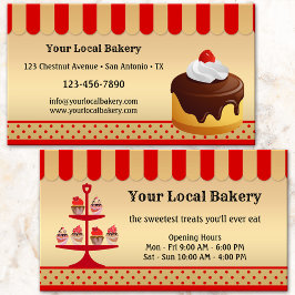Guld Red Sweet Muffinss Bakery Affärskort Visitkort