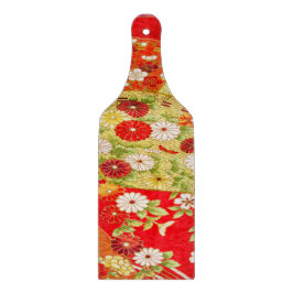 Guld Red Traditional Japansk Blommigt Flowers Glas