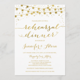 Guld Rehearsal Dinner Investigation, Fairy ljus Inbjudningar