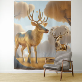 Guld Reindeer Malabar chestnut Money träd Tapestry