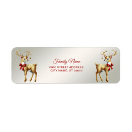 Guld Reindeer Returadress Returadress Etikett
