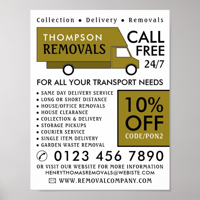 Guld Remove Van, Removal Company Advertising Poster (Framsidan)